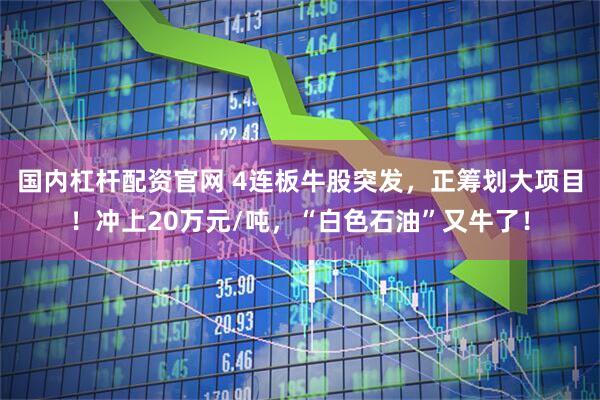 国内杠杆配资官网 4连板牛股突发，正筹划大项目！冲上20万元/吨，“白色石油”又牛了！
